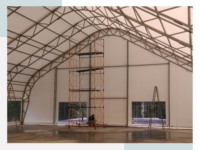 Шатровые ангары в Белове